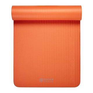 Gaiam Essentials Thick Yoga Mat Fitness & Exercise Mat With Easy-Cinch Carrier Strap, Orange, 72""l X 24""w X 2/5 Inch Thick-10mm