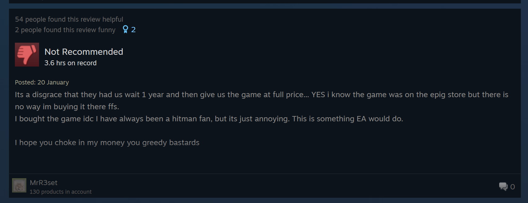 Hitman 3 se lanza con reseñas ‘mixtas’ de Steam porque cuesta $ 60