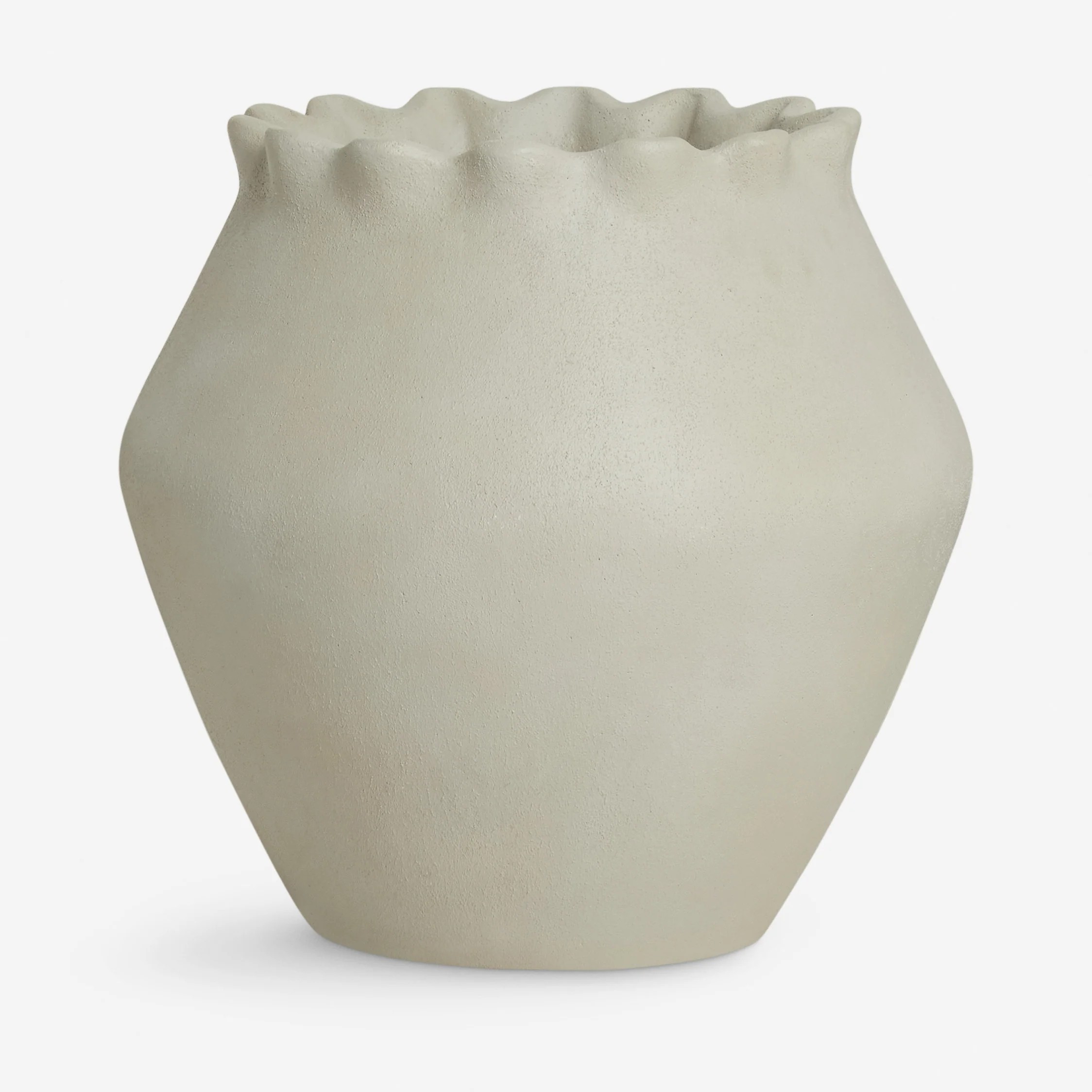 Lulu and Georgia beige planter with scalloped edge