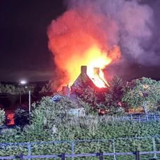 a house burning down on the Althorp Estate
