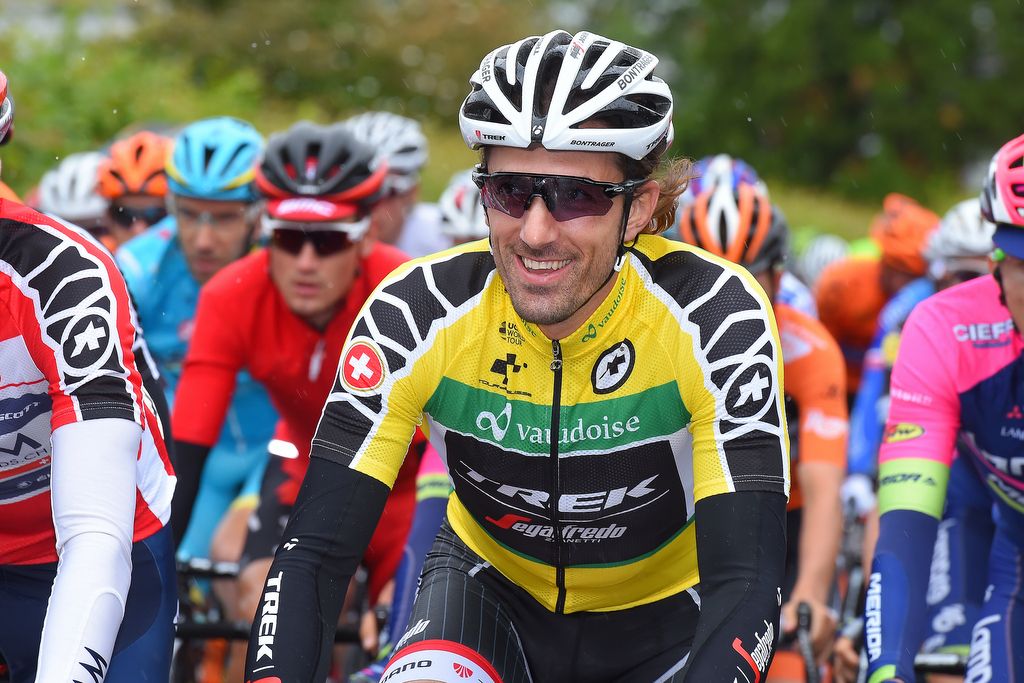 Smiling race leader Fabian Cancellara (Trek-Segafredo)