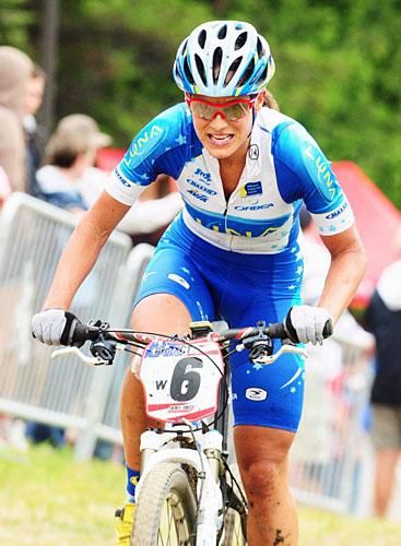 Katerina Nash (Luna Womens MTB) making an uphill attack.