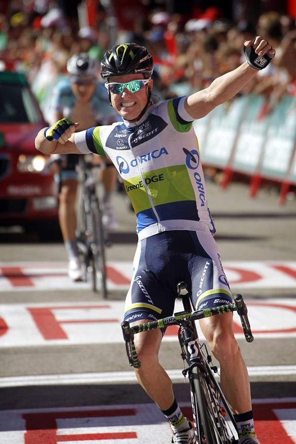 Simon Clarke (Orica-GreenEdge) wins in the 2012 Vuelta a Espana