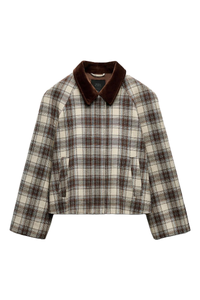 ZARA, Plaid Cape Jacket