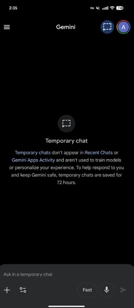 Google is reportedly testing a change for its temporary chats, which would involve moving its icon to the main Gemini app view.