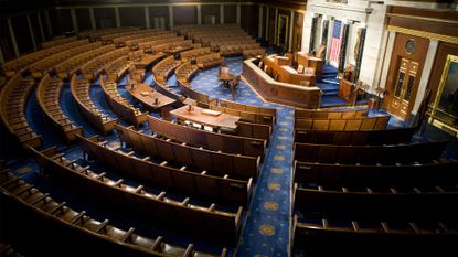 The US House of Representatives chamber pictured empty during a press tour.