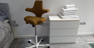 The HAG Capisco chair in our reviewer's bedroom