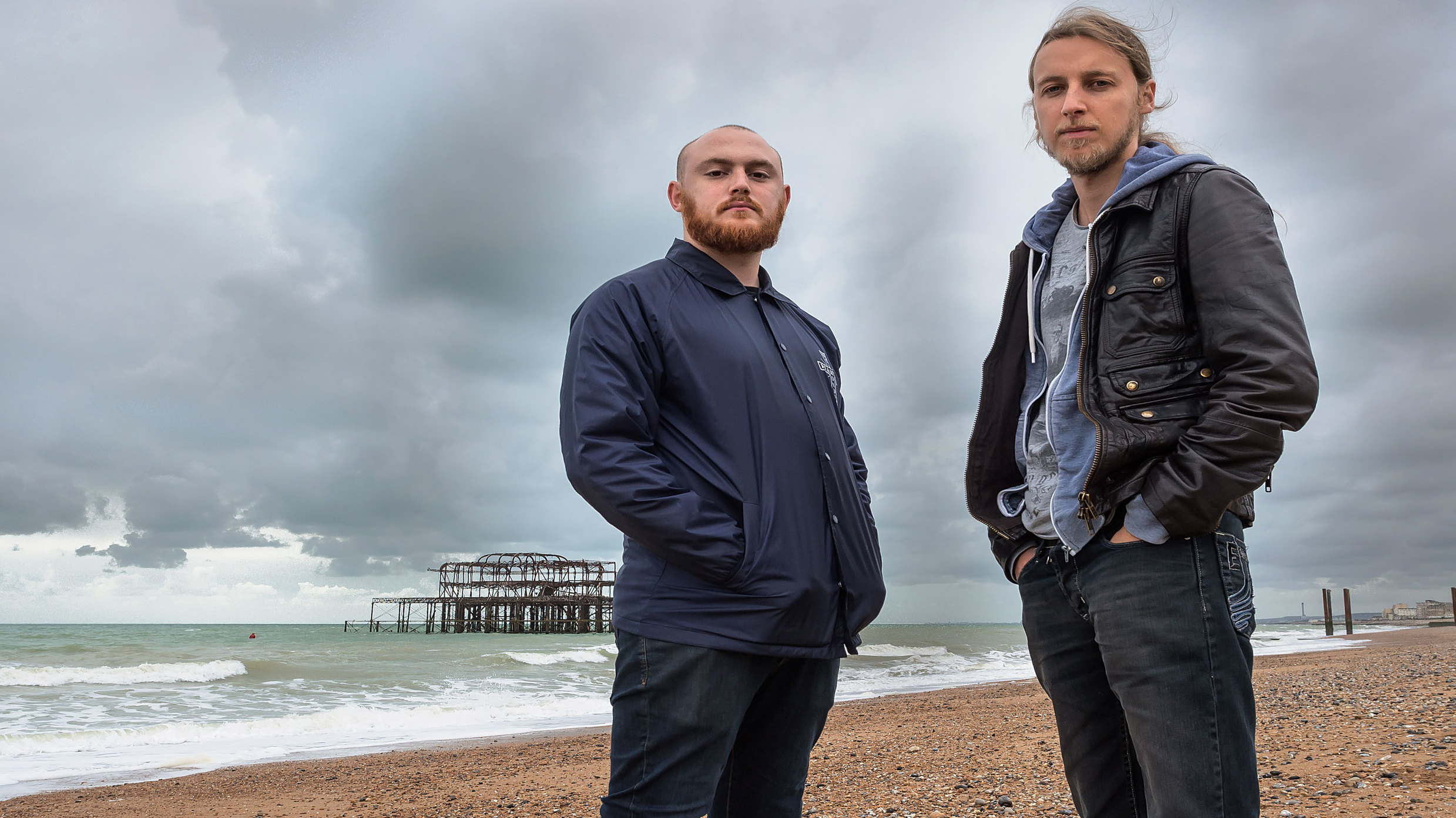 Maschine&#039;s Elliott Fuller and Luke Machin by the old Brighton Pier