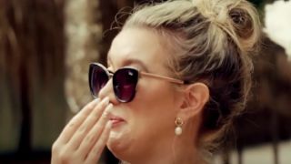 Cortney covering her mouth and being sad on 90 Day: Hunt For Love