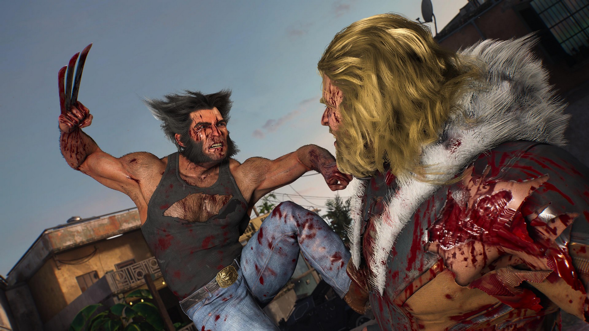 Logan pounces on Sabretooth in Marvel's Wolverine