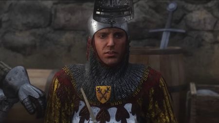 Kingdom Come: Deliverance 2 soldier squatting down