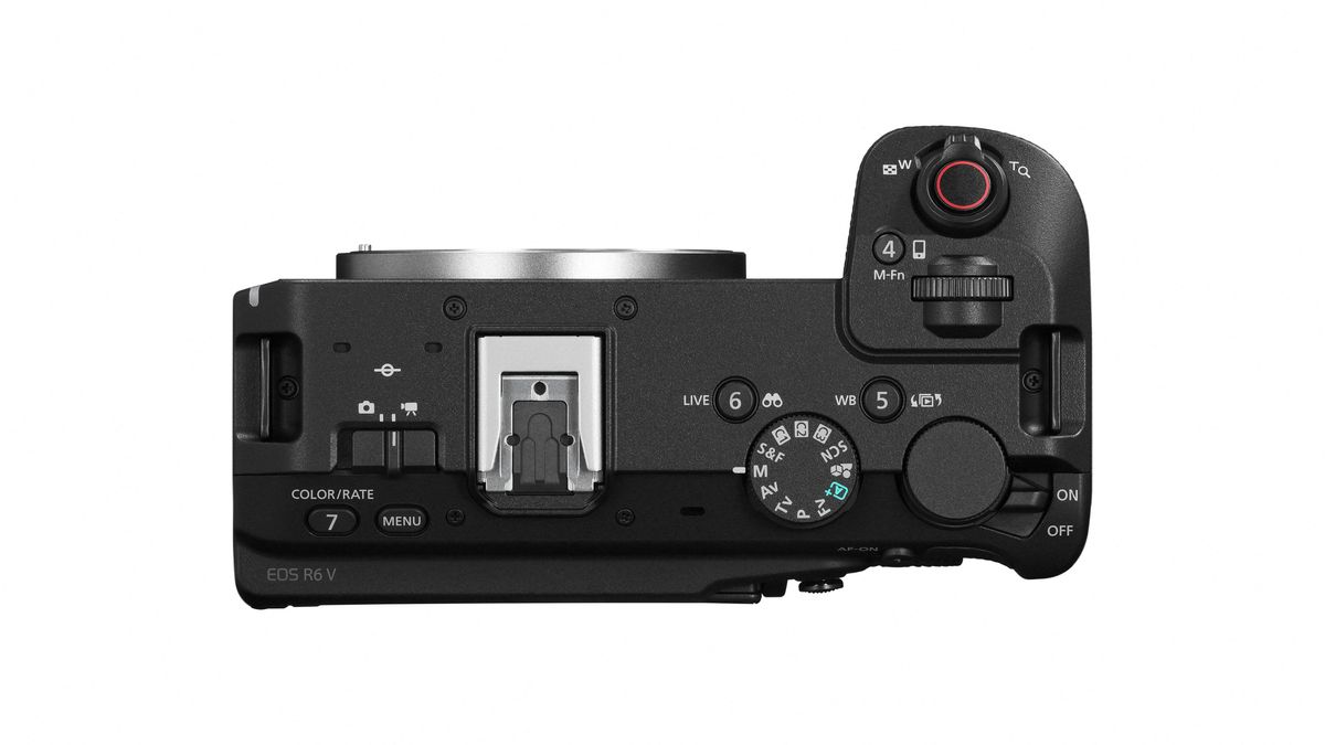 Canon EOS R6 V against a white background