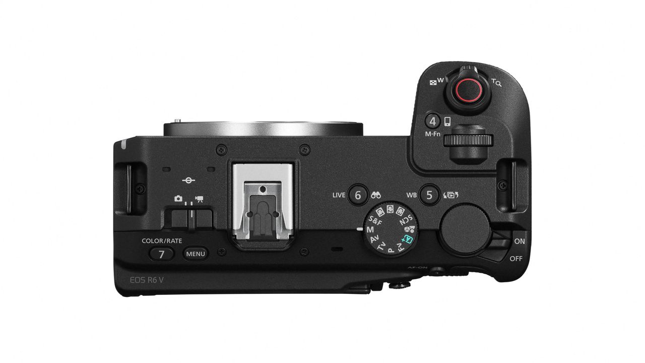 Canon EOS R6 V against a white background