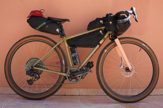 Image shows one of the bikes being ridden at the 2023 Atlas Mountain Race