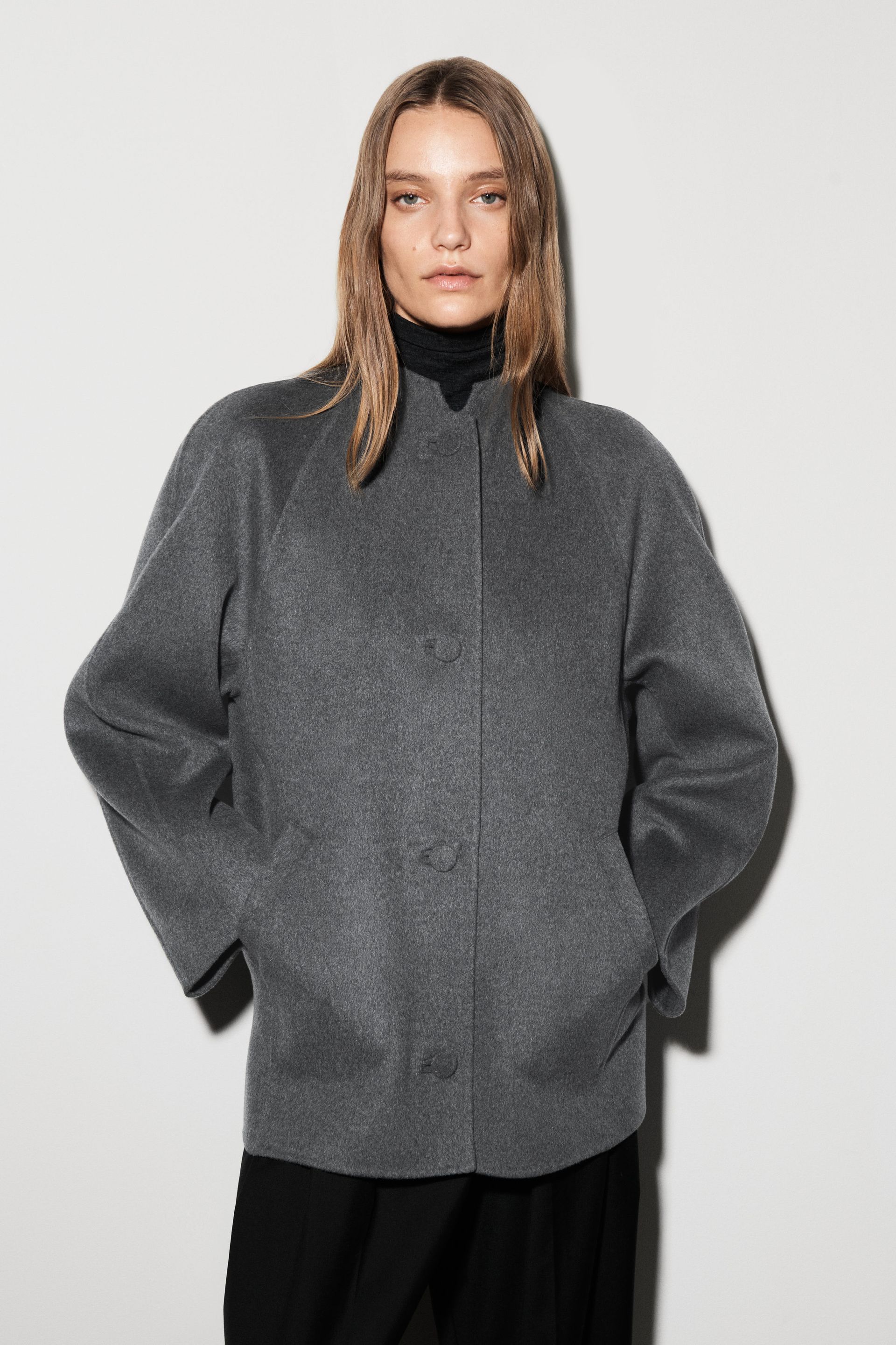 Rounded Double-Faced Wool Jacket