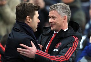 Pochettino (left) is being linked with the vacancy at Manchester United created by Ole Gunnar Solskjaer's sacking