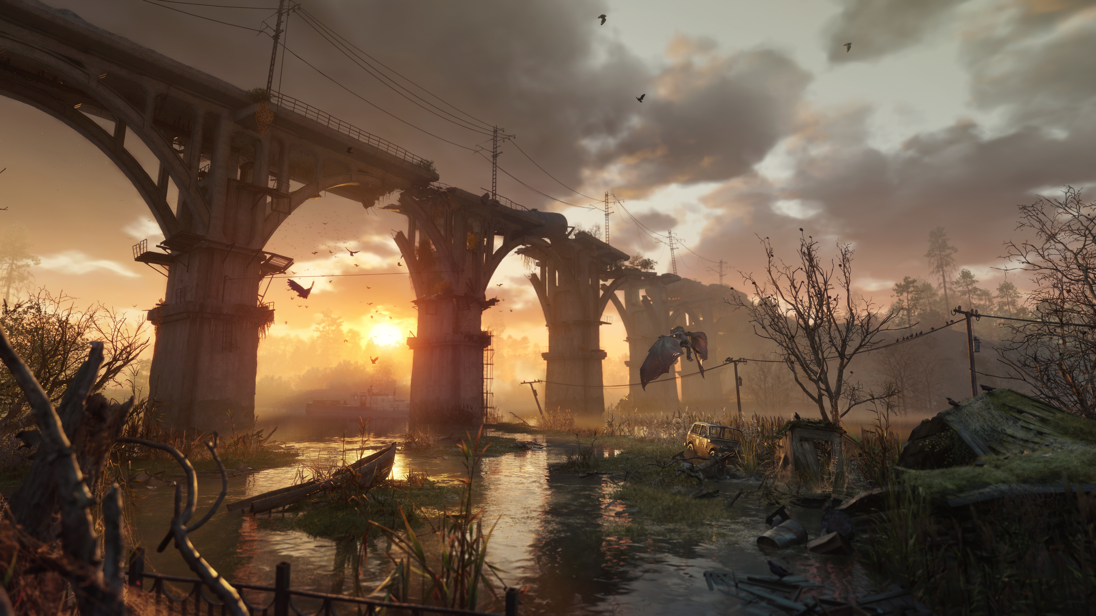 Artwork from Metro 2039 showing a desolate and ruined post-apocalyptic landscape.