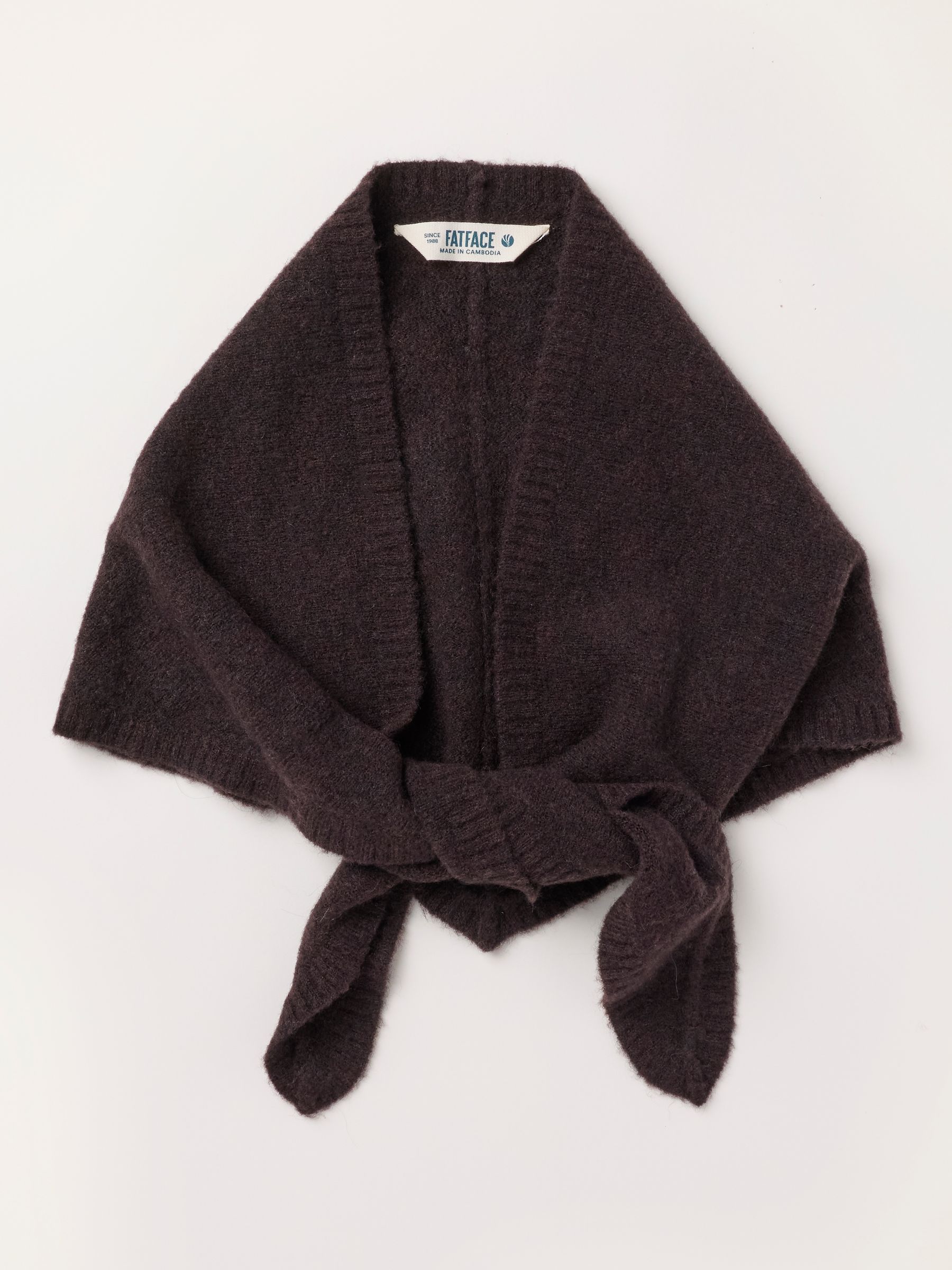Halle Chocolate Brown Triangle Scarf - Size One