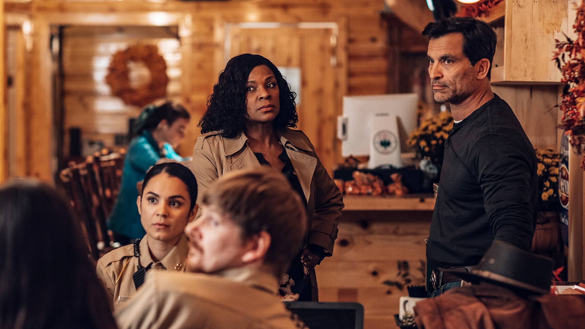 Odessa Feaster and Johnathon Schaech in "Blue Ridge: The Series"