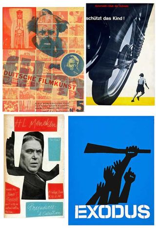 Piet Zwart (top left), Josef Müller-Brockmann (top right), Paul Rand (bottom left), Saul Bass (bottom right)