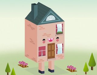 vector based image of a house on legs