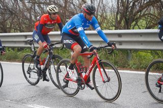 Damiano Caruso in blue during stage 5 at Tirreno-Adriatico