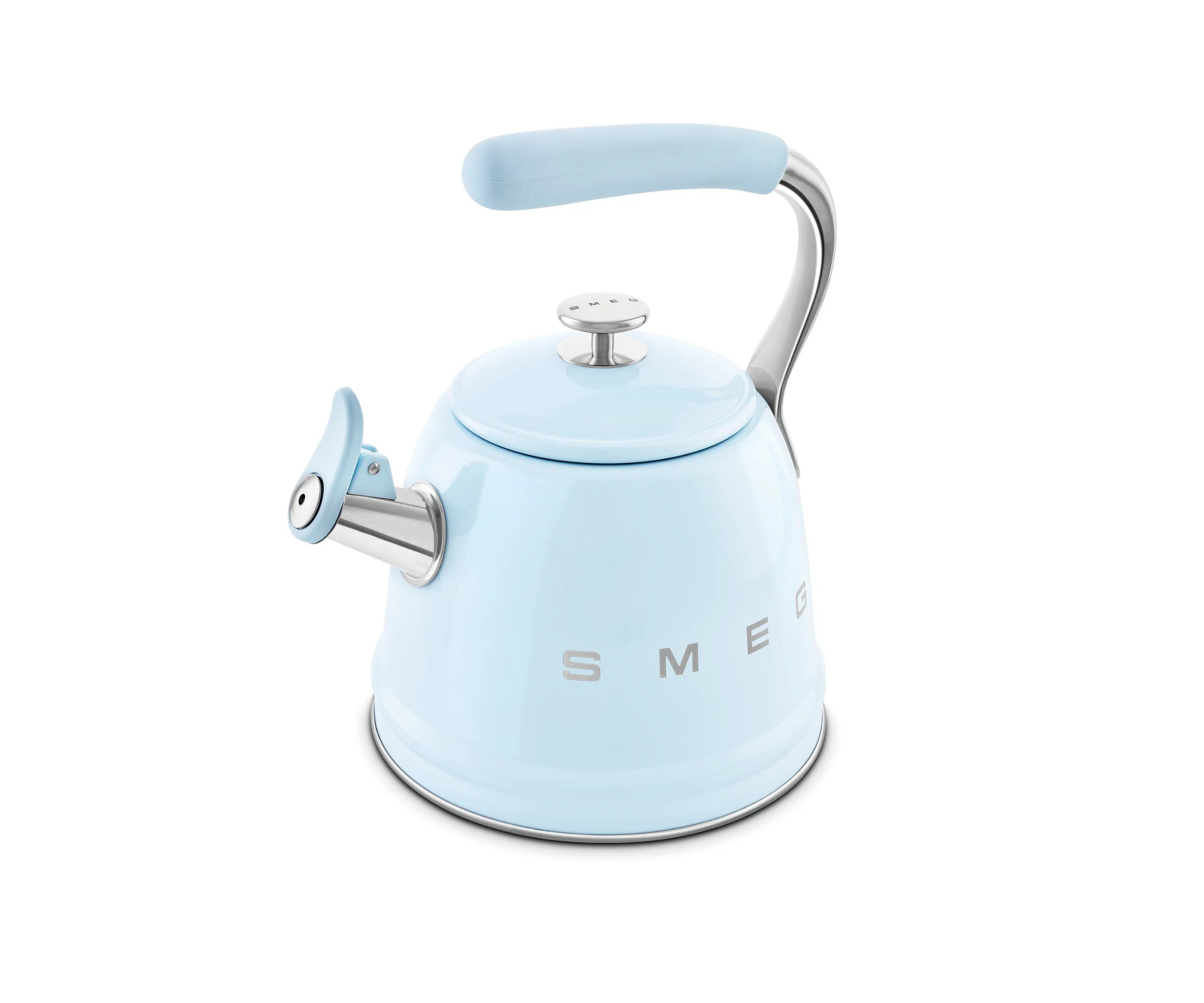 Smeg whistling kettle in blue