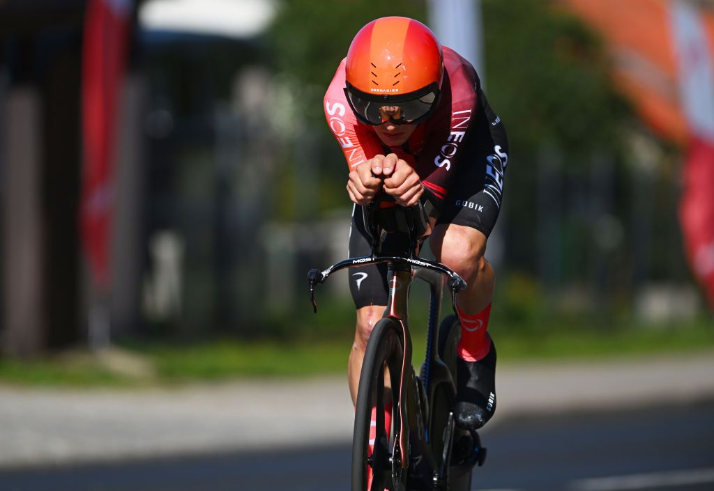 KARPACZ POLAND AUGUST 13 Magnus Sheffield of The United States and Team INEOS Grenadiers sprints during the 81st Tour de Pologne Stage 2 a 154km individual time trial stage from Mysakowice to Karpacz UCIWT on August 13 2024 in Karpacz Poland Photo by Luc ClaessenGetty Images