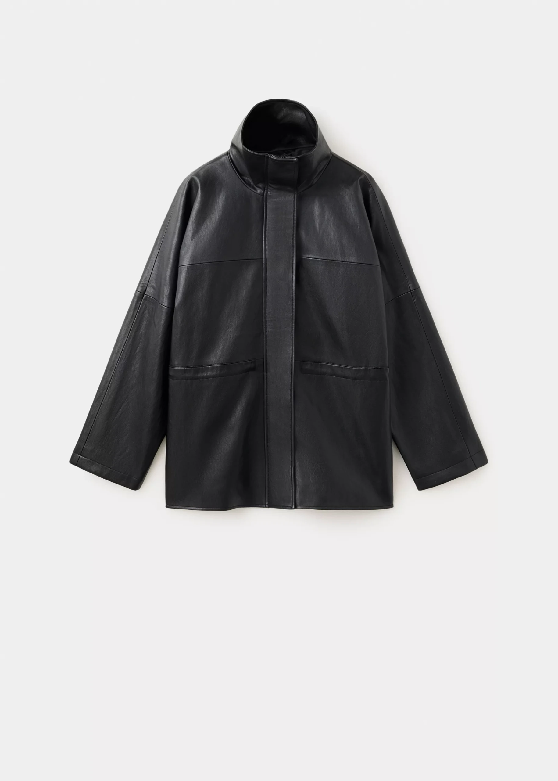 Leather Effect Jacket With Collar - Women | Mango Usa