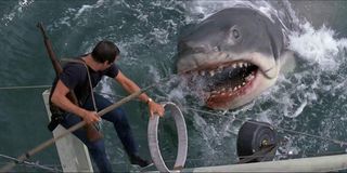 The giant shark attacking in Jaws