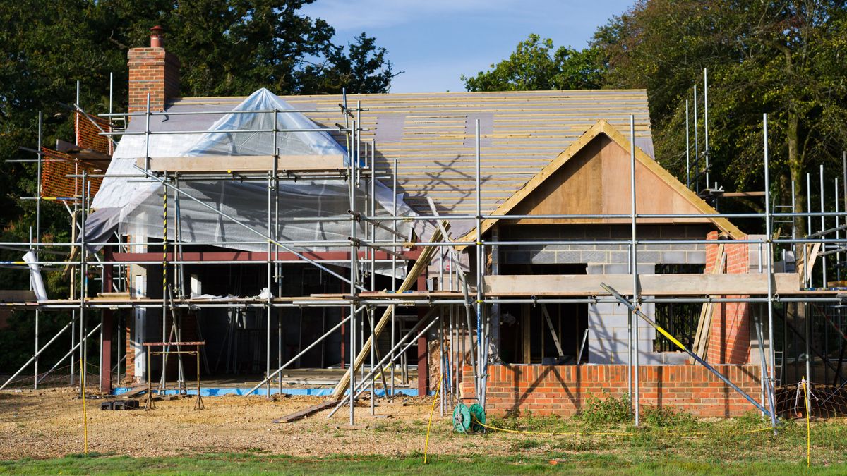 a self build house under construction