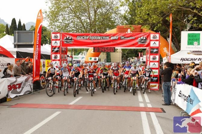 The start of the marathon at the Bike Festival Garda