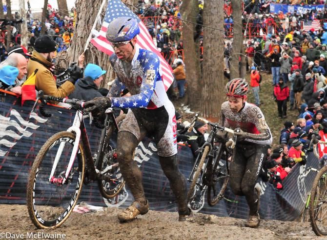 Jeremy Powers (USA) running the limestone steps on lap three