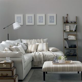 Modern grey living room ideas with corner sofa
