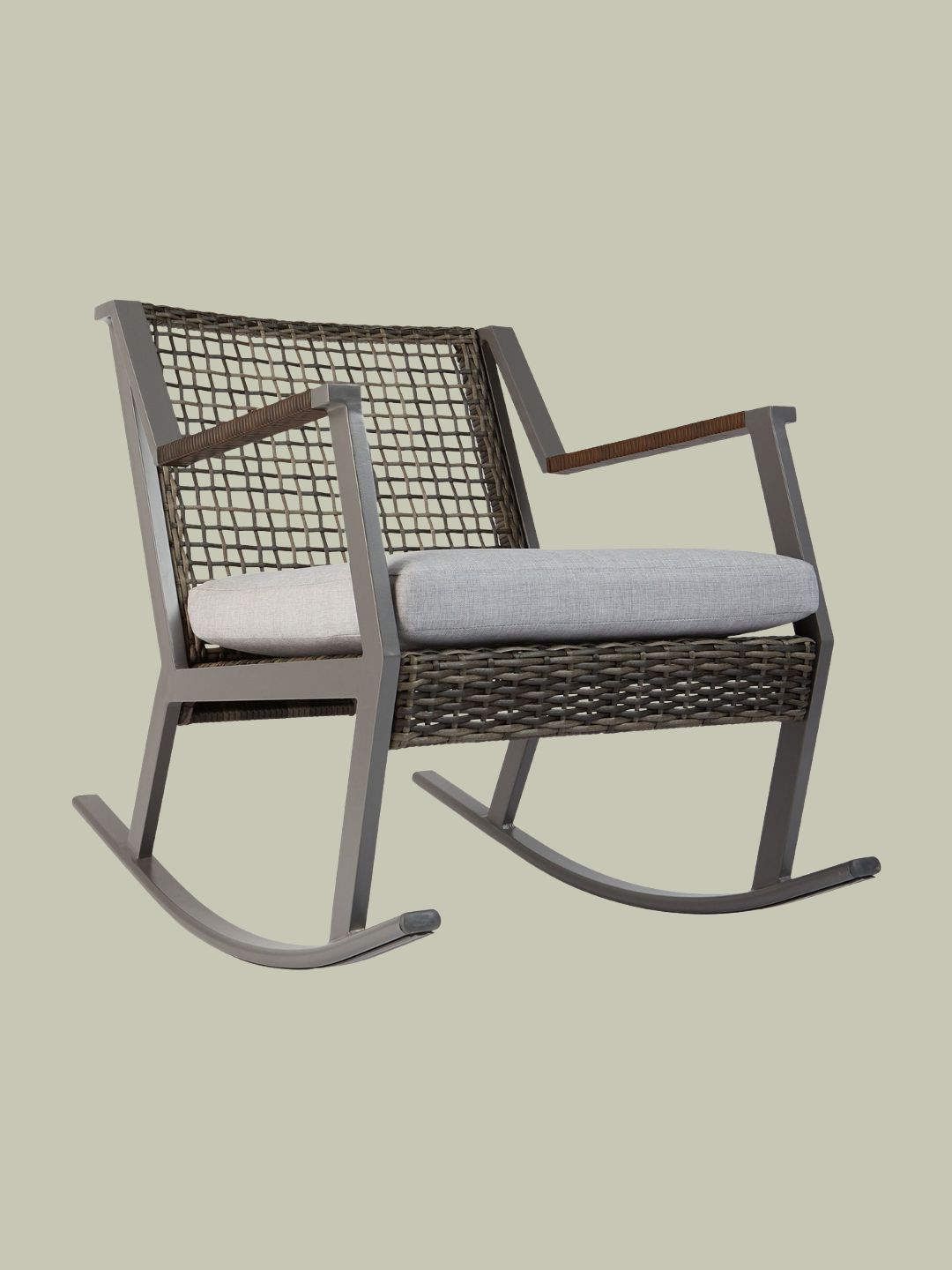 Klein Wicker Rocking Outdoor Lounge Chairs, Set of 2