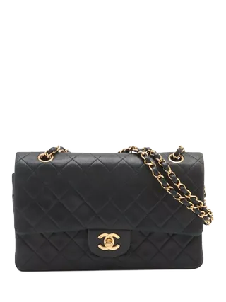 Pre-Loved Chanel Vintage 1989 Lambskin Classic Double Flap Bag, Black