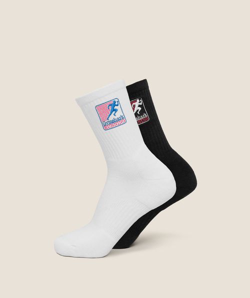 Running Graphic Crew Socks 2pk