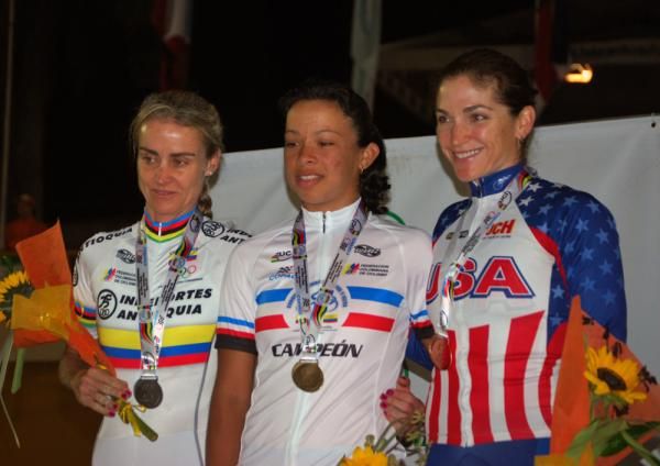 The women's omnium podium