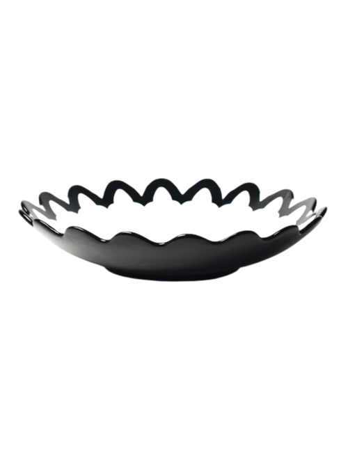 Black Arabesque Scallop 11 Pasta Bowl