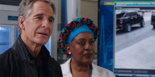 Scott Bakula and CCH Pounder in the NCIS New Orleans finale, photo courtesy of CBS.