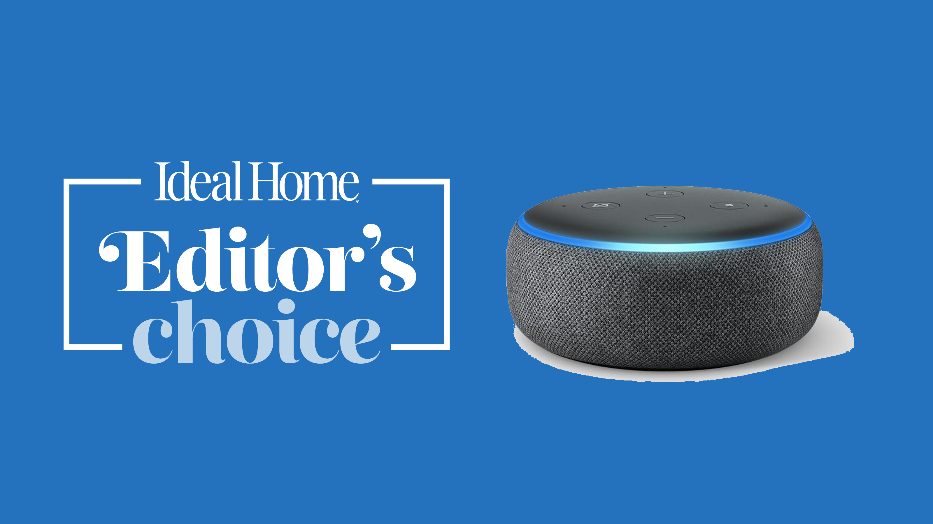 Image of echo dot on graphic background