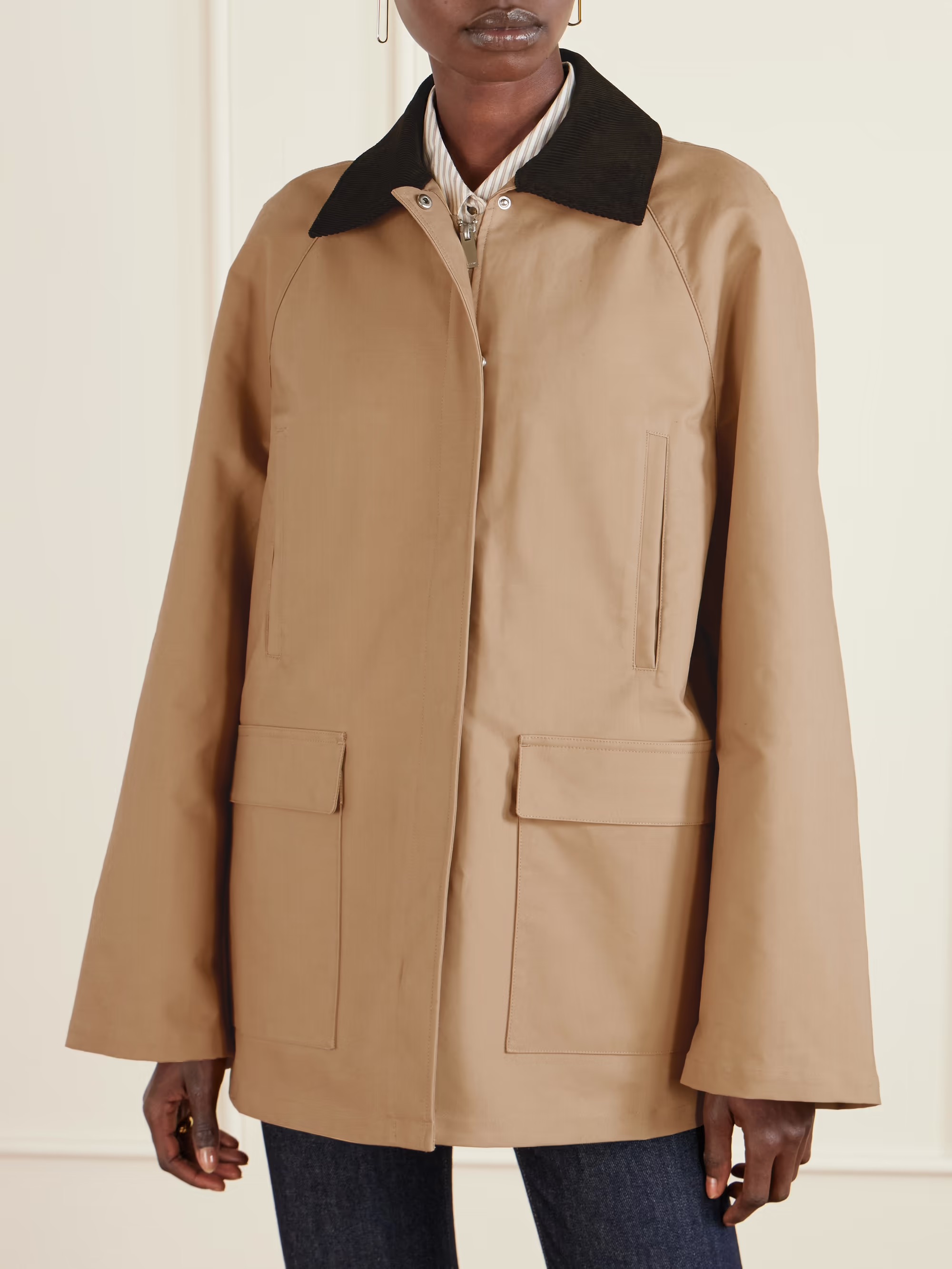 TOTEME, Summer Country Corduroy-Trimmed Coated-Canvas Jacket