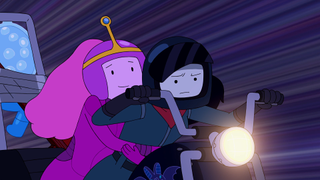 Adventure Time Obsidian Marceline and Bonnie on a motorcycle