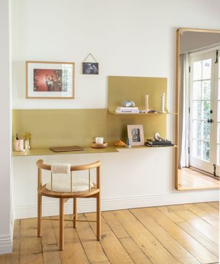 Home office nook with wall hung desk