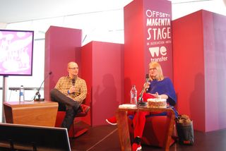 Computer Arts editor Nick Carson interviewing Marian Bantjes at OFFSET 2014