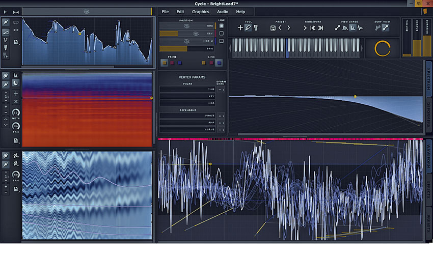 The waveform display also serves as a work area in which to alter and adjust the waveform