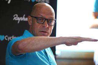 Dave Brailsford speaks during the second rest day at the Tour de France