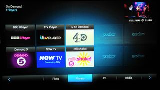 A picture of the On Demand menu in YouView with shows catch-up TV and video-on-demand services