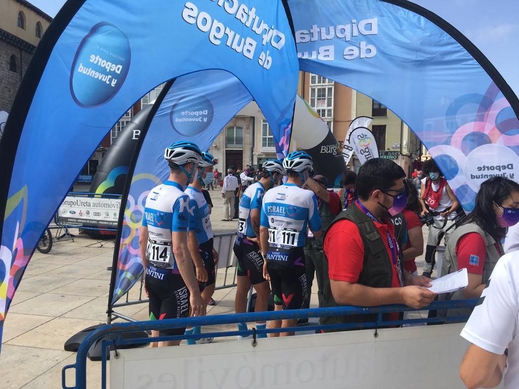Only five Israel riders were present at the sign-on in Burgos on Tuesday morning