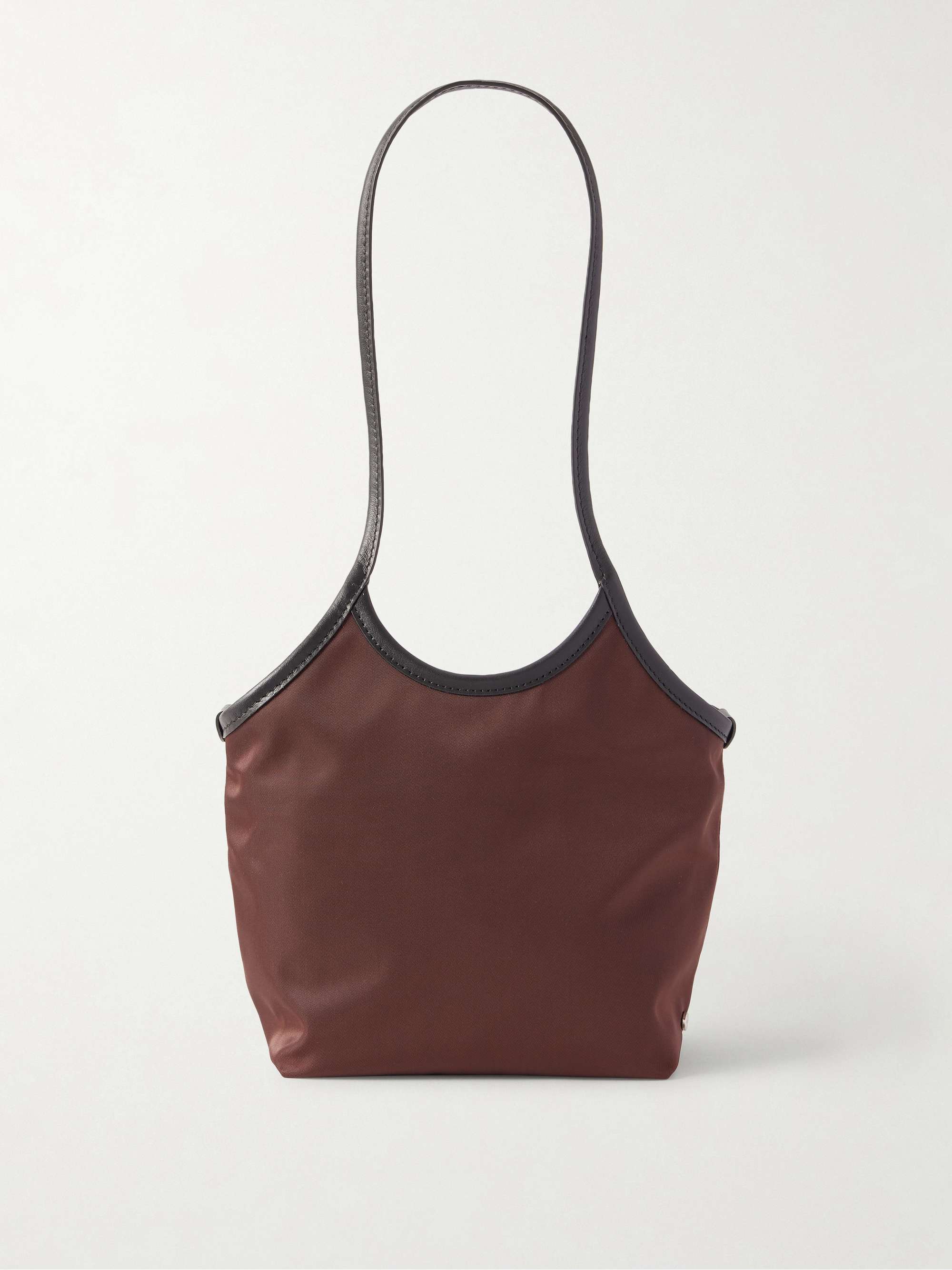 Cami Small Leather-Trimmed Nylon-Satin Tote